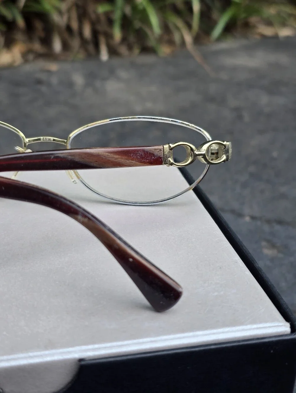 COACH HC5062 Stacy 9205 Gold Burgundy Horn size 52/16/135 Eyeglasses